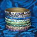 Bracelet jonc au motif coloré sur support en laiton, motif au choix