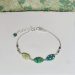 Bracelet fin en argent 925 et trois perles vertes, collection Arolle
